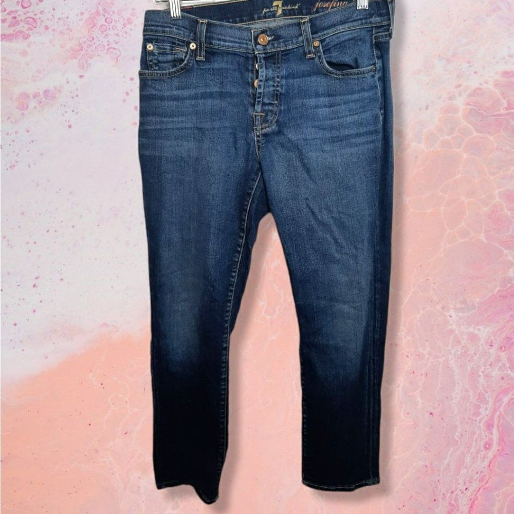 7 For All Mankind Josefina Skinny Boyfriend Jeans sz 24